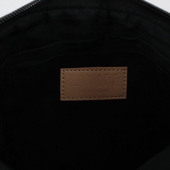 KAYLEE Black Flower Beaded Evening Zip Tp Clutch Crossbody Bag NWT Made in India - Picture 4 of 4